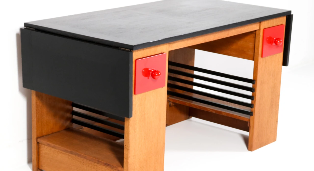 Art Deco Modernist Desk or Writing Table by Hendrik Wouda for Pander, 1920s